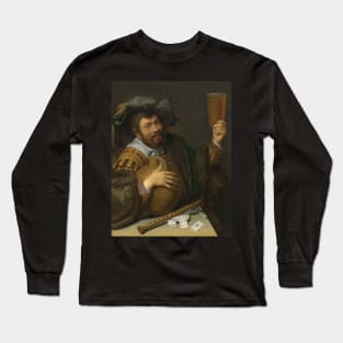 Willem van der Vliet - Merry Drinker with a Large Jug and a Glass of Beer Long Sleeve T-Shirt